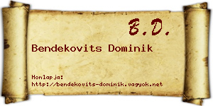 Bendekovits Dominik névjegykártya