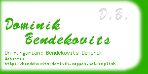 dominik bendekovits business card